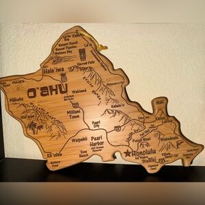 Totally Bamboo Destination Oahu Serving & Cutting Board Stamped Design 14x11inch